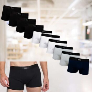 Kit 10 Cuecas Boxer Polo London Club, PLC, Masculino