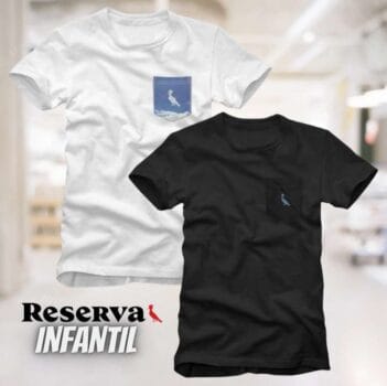 Kit 2 Camisetas Bolso Pica Pau Xadrez E Nuvem Reserva Mini