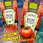 Kit com 18 Molho de Tomate Heinz Azeitona 340g