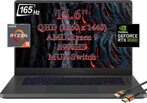 Laptop ASUS ROG Zephyrus G15 15,6″ WQHD 165Hz – AMD Ryzen 9 6900HS- Memória NVIDIA GeForce RTX 3060-DDR5, SSD PCIe – com cabo HDMI (40 GB de RAM | SSD PCIe de 2 TB)