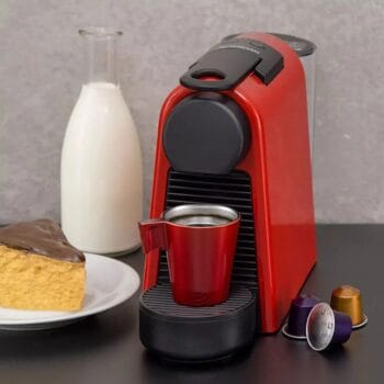 Nespresso Essenza Mini Cafeteira 110V, máquina de café Espresso compacta para casa, máquina de cápsula / cápsula elétrica automática (vermelha)