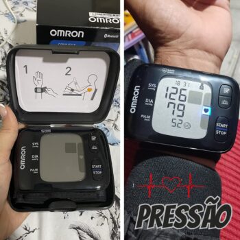 OMRON Monitor de Pressão Arterial de Pulso com Bluetooth Connect HEM-6232T