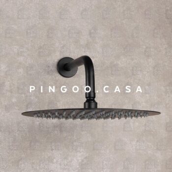 Pingoo.Casa, Ducha Chuveiro, Redondo, Aço Inox 304, 30Cm, Curuá, Preto