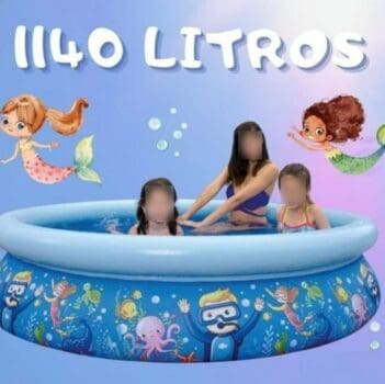 Piscina Infantil Inflável Fundo do Mar Jilong - 1140L Redonda 20-17788
