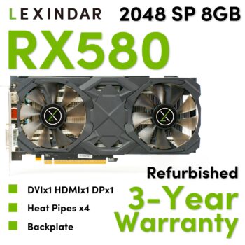 Placa de Vídeo RX 580 2048SP 8GB Lexindar