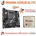 Placa-mãe Gigabyte B550M AORUS Elite + AMD Ryzen 7 5700X