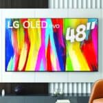 Smart TV 48" LG 4K OLED48C2 Evo 120Hz, G-Sync, FreeSync, 4x HDMI 2.1, Inteligência Artificial ThinQ, Google, Alexa
