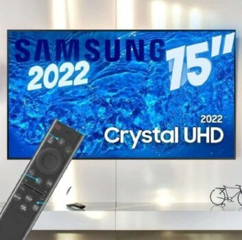 Smart TV Samsung 75" Crystal UHD 4K UN75BU8000GXZD 2022 Dynamic Crystal Color Design Air Slim