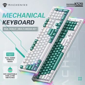 Teclado Mecânico Machenike K520 RGB Cupom