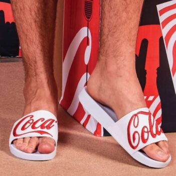 Tênis Slide Logo Coca Bordado, Coca-Cola, masculino