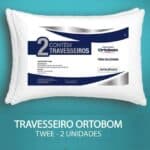 Travesseiros Ortobom Twee em Fibra Siliconada 45 x 65 cm Brancos – 2 Unidades