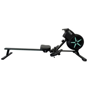 Acte Sports Simulador de Remo Magnético Air E30, Remo Seco, Painel Multifunções, Estabilizadores, Trilh em Aço, Compacto e Dobravel, Cor: Preto/ Azul