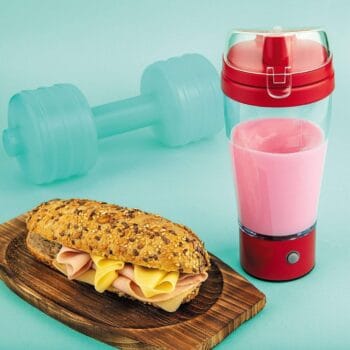 Euro Home MIX6552-VM - Mixer Shake à Pilha com Copo, Vermelho