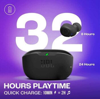 Fones de ouvido sem fio TWS JBL Wave Buds - Preto - JBLWBUDSBLK