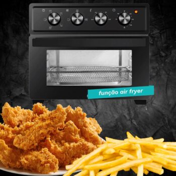 Forno Eletrico 22L 1800W com funcao Air Fryer Preto - BEL22AD 127V - COMPREBEL