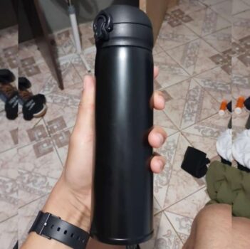 Garrafa Térmica com Capacidade de 0.35 Litro Preta MW