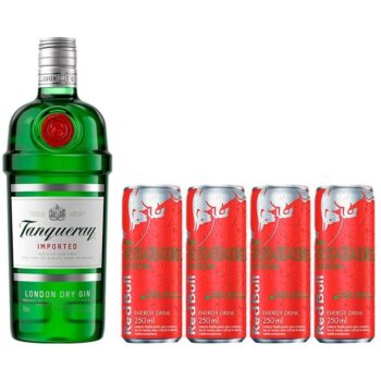 Gin Tanqueray London Dry 750ml - 1 Unidade + Energético Red Bull Melancia The Summer Edition Lata 250ml - 4 Unidades