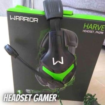 Headset Gamer Harve P2 Stereo Preto/Verde Warrior - PH298