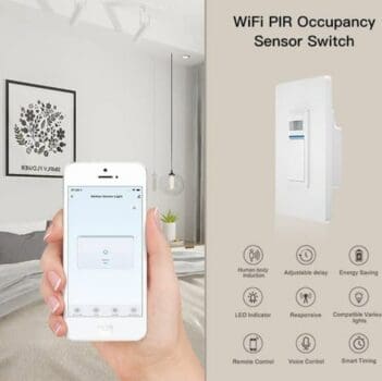 Interruptor inteligente Tomada Wi-FI com Sensor de Movimento 2 Botões