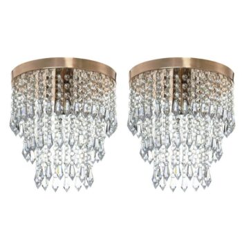 Kit 2 Lustre De Cristal Acrilico Manucrillic Cobre
