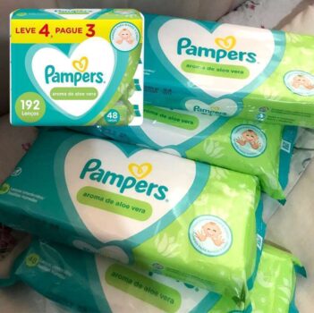 Lenços Umedecidos Pampers Aroma de Aloe Vera 192 Unidades