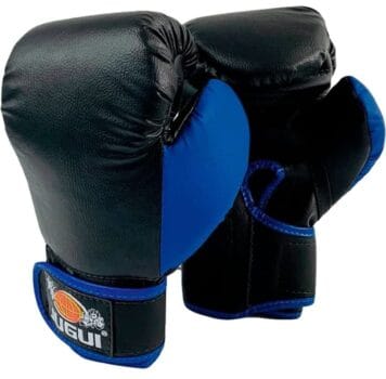 Luva de Treino Kick Boxe Muay Thai Sanda - Básica - Preto/Azul - G