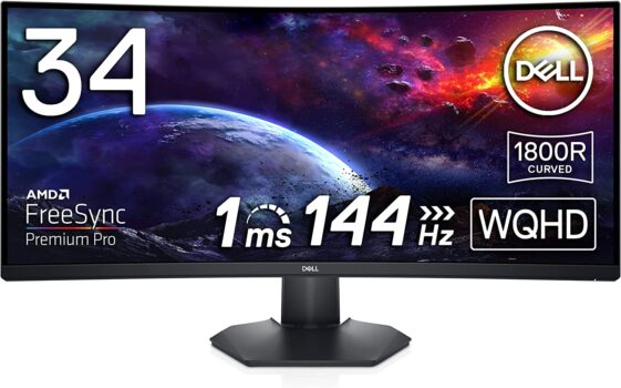 Monitor Dell Gamer Curvo 34" WQHD FreeSync HDMI 2.0 - S3422DWG