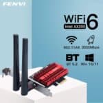 Placa de Rede PCIE WiFi 6 + Bluetooth 5.2 Fenvi