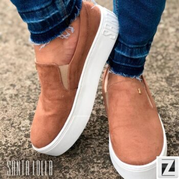 Slip On SANTA LOLLA Suede Feminino (nude) - (34 ao 39)