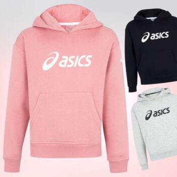 Blusa de Moletom Infantil ASICS com Capuz Canguru