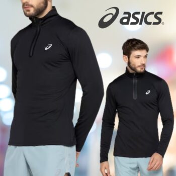 Blusão Masculino ASICS Meio Zíper Textura