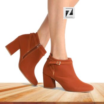 Bota Cano Curto Griffe Salto Bloco Feminina