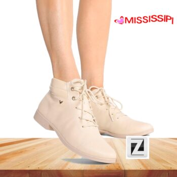 Bota Cano Curto Mississipi Cadarço Feminina