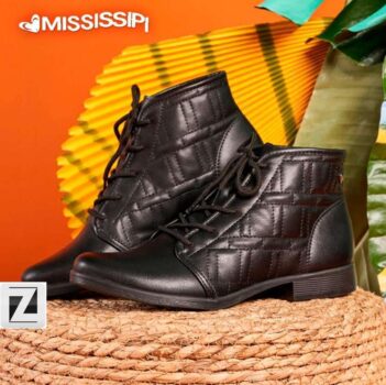 Bota Cano Curto Mississipi Pespontos Feminina