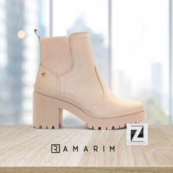 Bota Chelsea Ramarim Salto Médio Tratorada Feminina