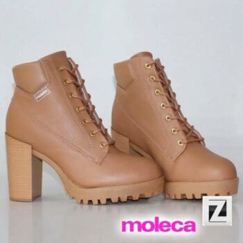 Bota Coturno Cano Curto Moleca Salto Bloco Tratorada Feminina
