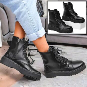 Bota Coturno Feminino Confortável Flatform Casual Plataforma