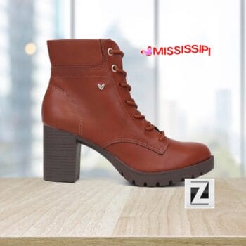 Bota Coturno Mississipi Salto Bloco Médio Tratorado Feminina