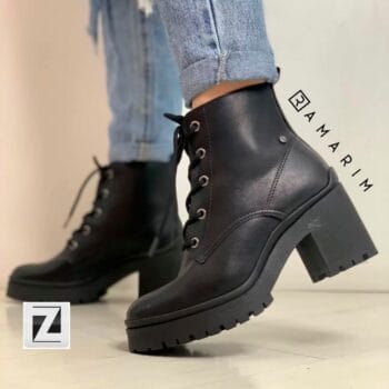 Bota Coturno Ramarim Salto Médio Tratorada Feminina