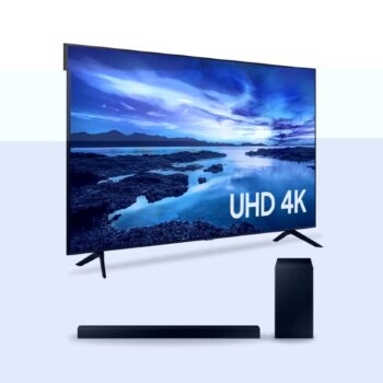 Combo Smart TV 55" Crystal UHD 4K 55AU7700 + Soundbar HW-A455