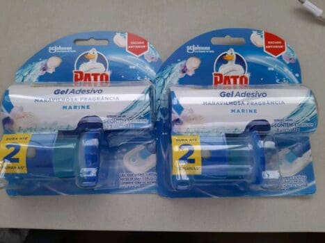 Desodorizador Sanitário Pato Gel Adesivo Marine Aplicador e Refil 2 discos