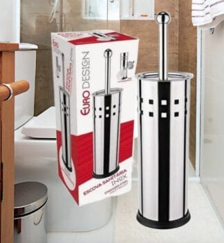 Escova Sanitária com suporte em aço inox, BAN6682, Euro Home