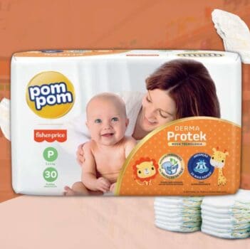 Fralda Pom Pom Derma Protek Jumbo P 30 Unidades