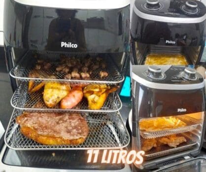 Fritadeira Elétrica Philco Air Fry Oven Sem Óleo PFR2000P 11L – Preto/Inox
