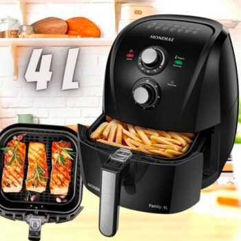 Fritadeira Eletrica Sem Oleo Air Fryer Mondial Family Afn40fb 4 L Preta