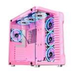 Gabinete Gamer Rise Mode Galaxy Glass, Mid Tower, Lateral e Frontal em Vidro Temperado, Rosa - RM-GA-GG-PK