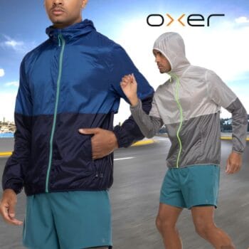 Jaqueta Corta-Vento Oxer Masculina com Capuz Running e Refletivos