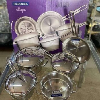 Jogo Panelas Aço Inox 5 Pcs Allegra - 65660280 - Tramontina