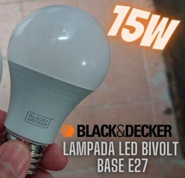 Lâmpada LED Bulbo Black+Decker, Branca, 15W, Bivolt, Base E27