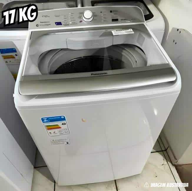 Lavadora de Roupas Panasonic 17kg Cesto Inox - 9 Programas de Lavagem Branca NA-F170B7W